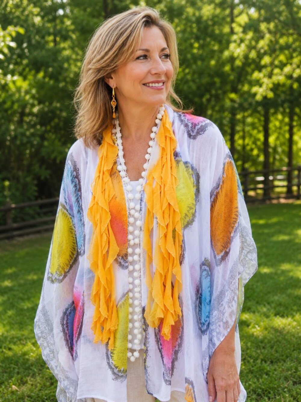 Apricot Flutter Scarf Lightweight Women Accessory Mul…
